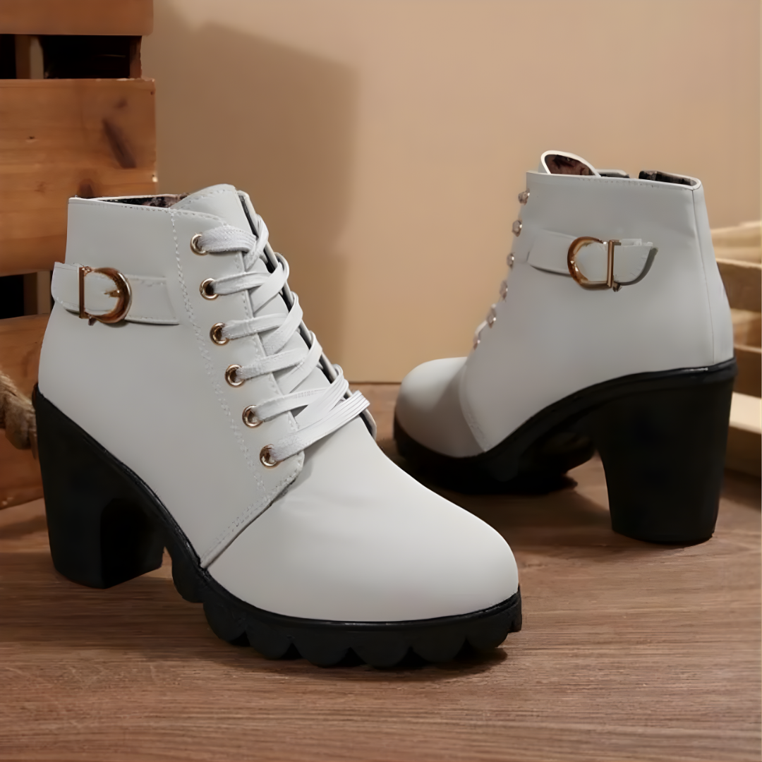 Joanne | Lace-Up Buckle Ankle Boots