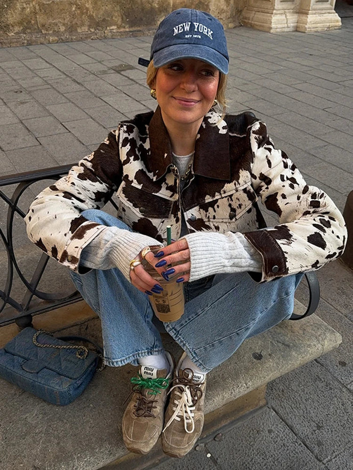 Aurora | Trendy Cow Print Jacket