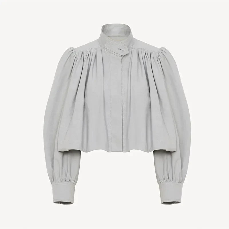 Frieda | Trendy Pleated Puff Sleeve Jacket