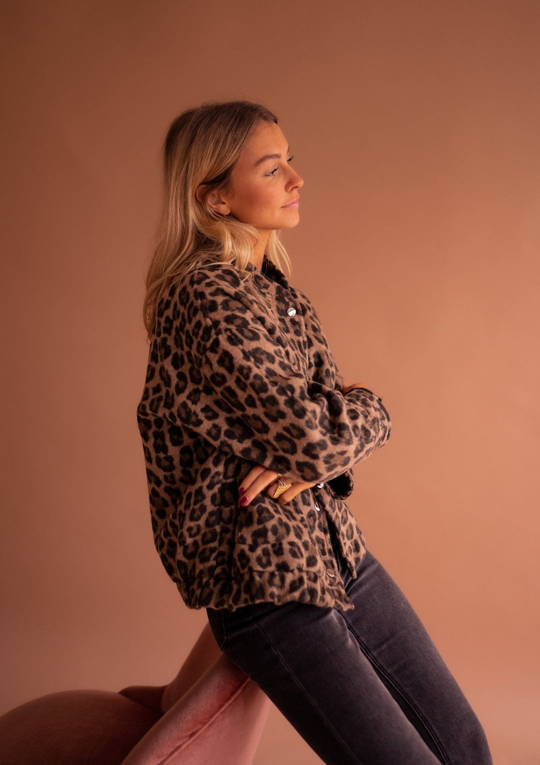 Rita | Trendy Jacket with Leopard Print