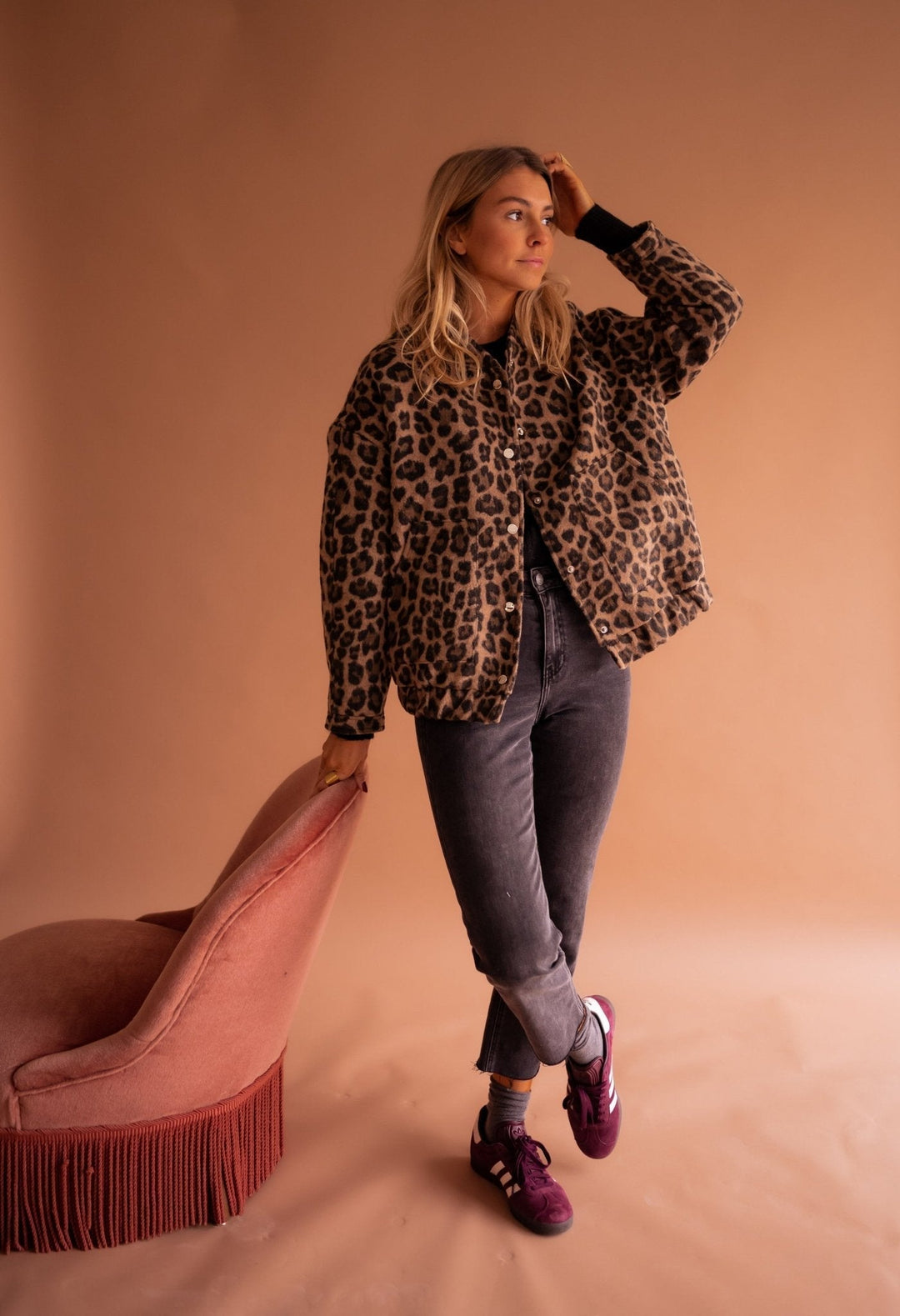 Rita | Trendy Jacket with Leopard Print